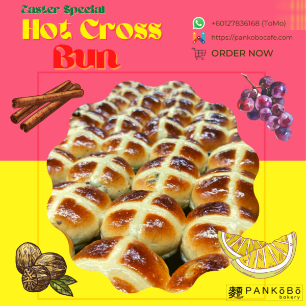 Hot Cross Bun Ads 2 1080x1080px 1- Malaysia, Johor (JB) Wholesaler, Supplier, Supply, Supplies, PanKobo Japanese Bakery was established in year 2013.