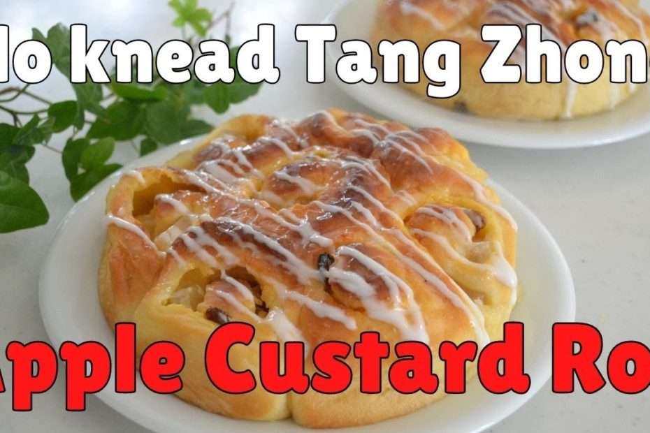 No-Knead Tang Zhong APPLE CUSTARD ROLL | moist and fluffy sweet bread (EP305)