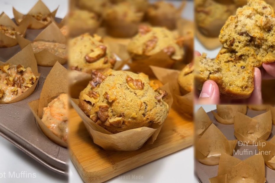 CARROT MUFFIN Recipe with DIY Tulip Muffin Liner