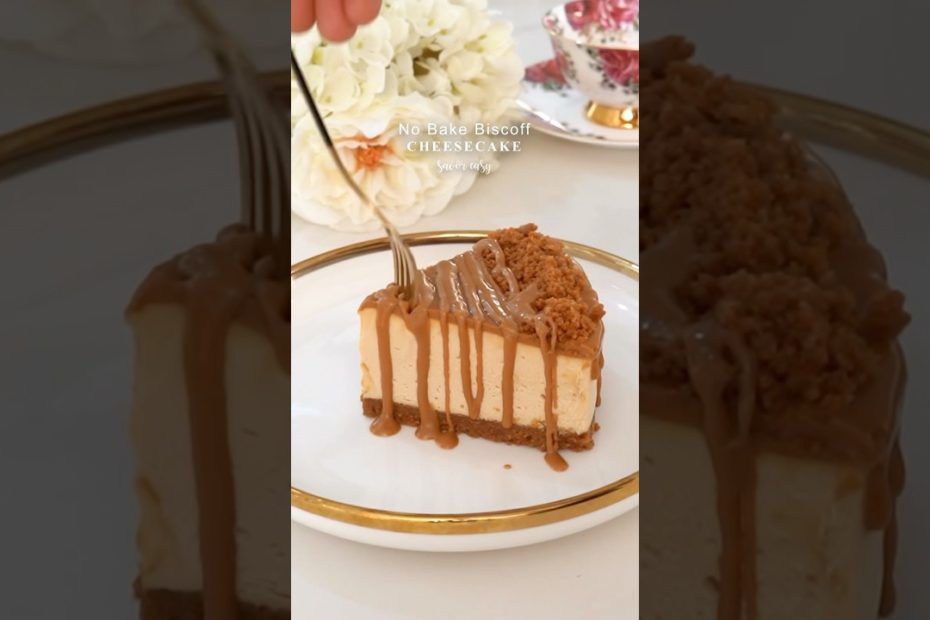 No Bake Biscoff Cheesecake #shorts #nobake #cheesecake #biscoff #homemade