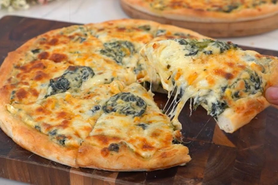 Cheesy Spinach Dip Pizza