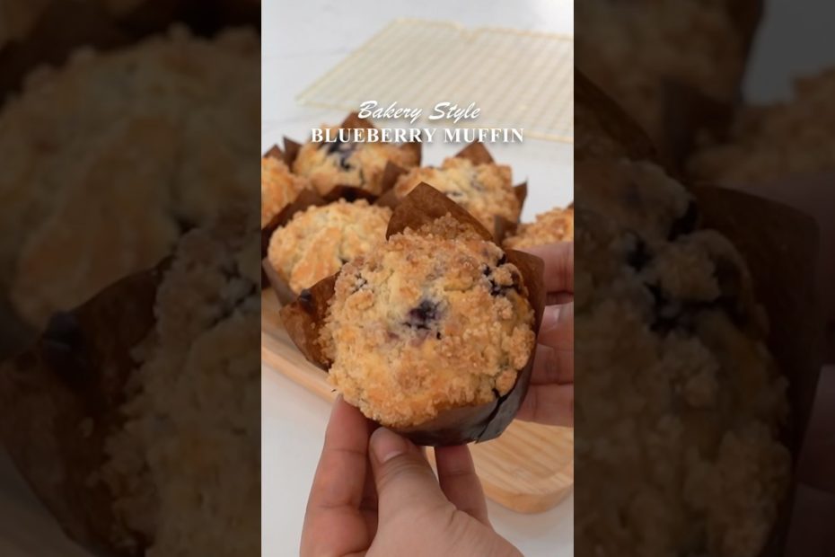Bakery Style Blueberry Muffin  #baking #recipe #homemade #diy